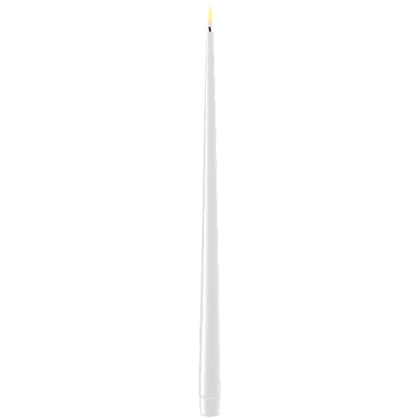 White LED Dinner Candle, 38 cm, Set of 2-LED Candles-LNH Edit