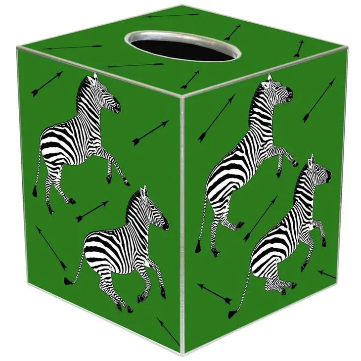 Zebra Green Tissue Box Cover-Tissue Boxes-LNH Edit