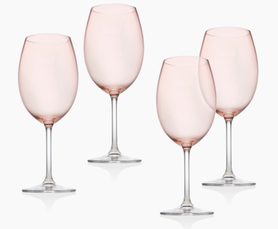 Meridian Blush, Set of 4, White Wine-Wine Glasses-LNH Edit