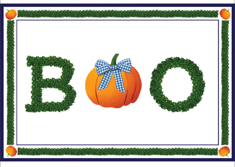 BOO Boxwood Halloween Paper Placemats-Placemats-LNH Edit