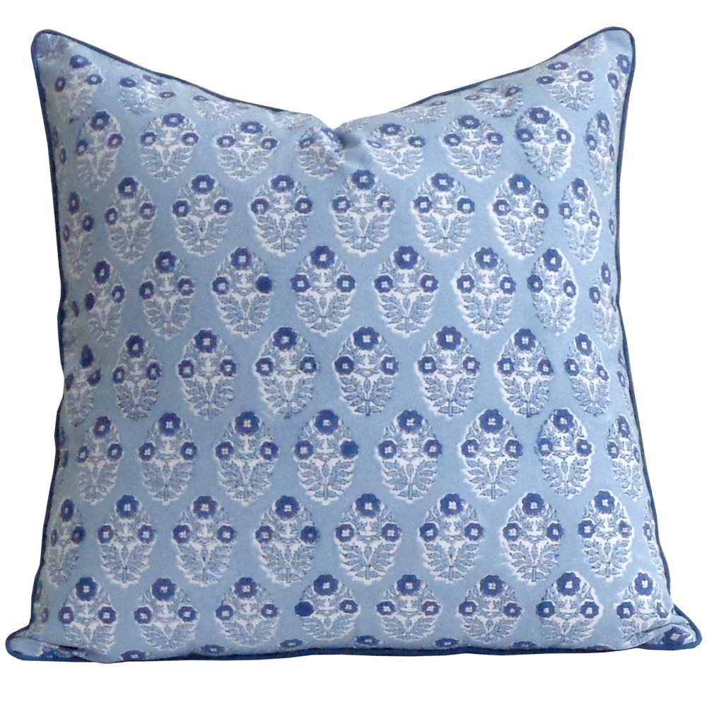 Pia Sky Blue Cushion Cover-Cushion Covers-LNH Edit