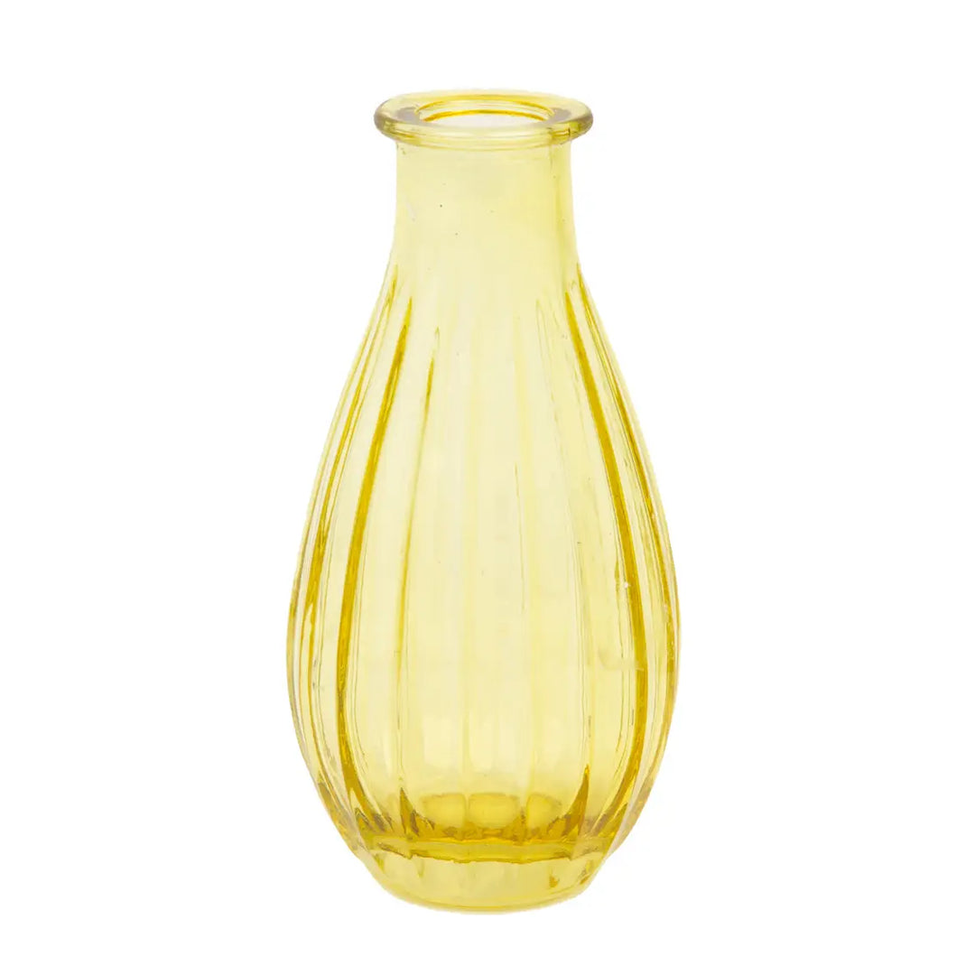 Yellow Glass Bud Vase for Flowers-Vases-LNH Edit