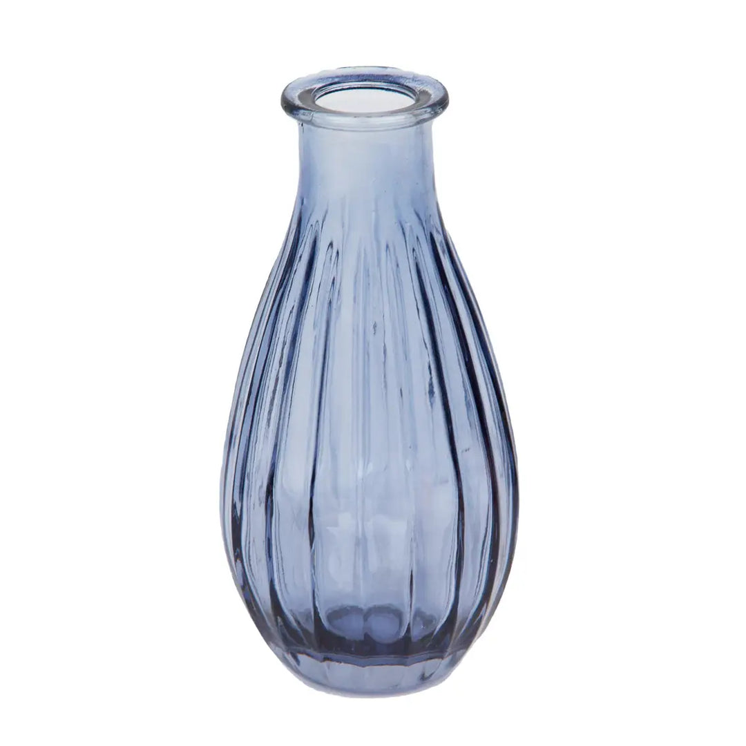 Navy Blue Glass Bud Vase for Flowers-Vases-LNH Edit