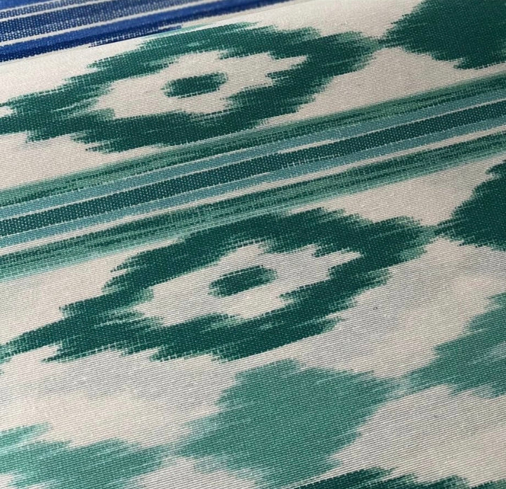 Ikat Aqua Green Rectangular Stain Resistant Tablecloth-Tablecloths-LNH Edit