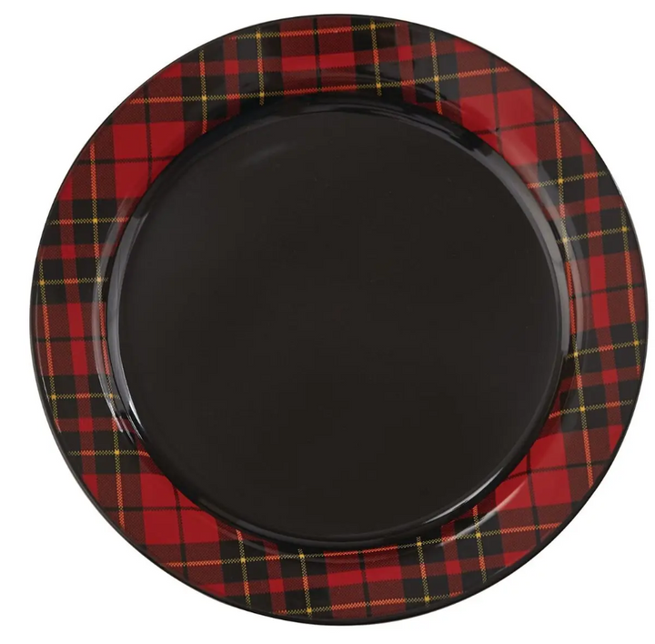 Red Tartan Dessert Plates, Set of 4-Side Plates-LNH Edit