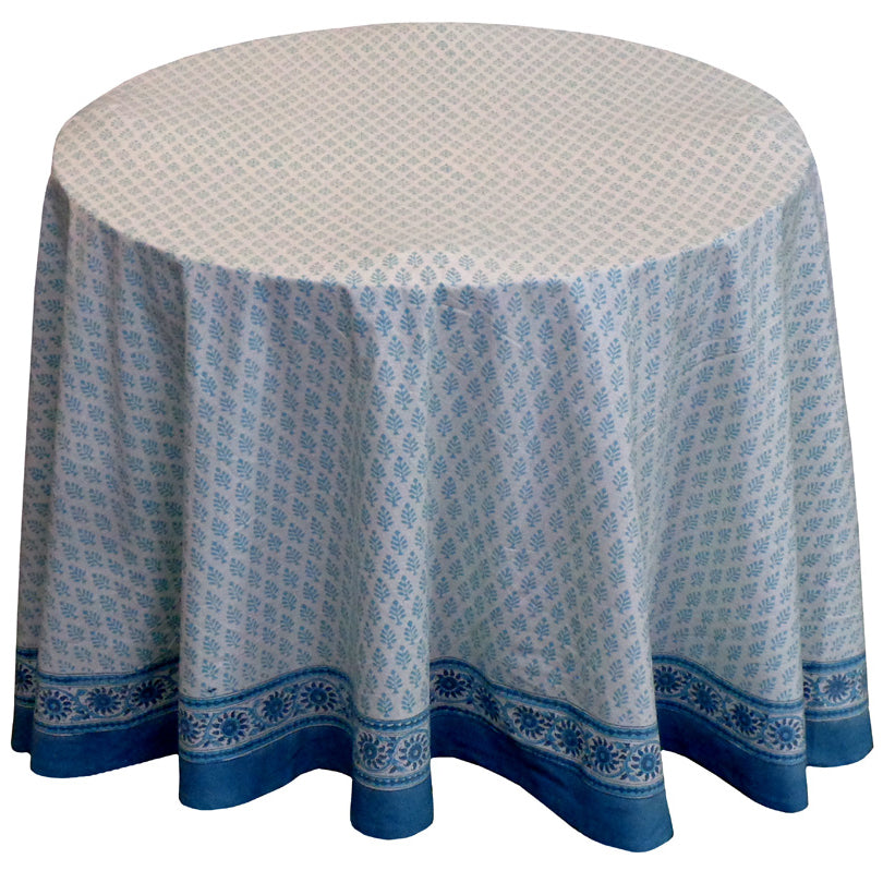 Sofia Turquoise XL Round Tablecloth-Tablecloths-LNH Edit